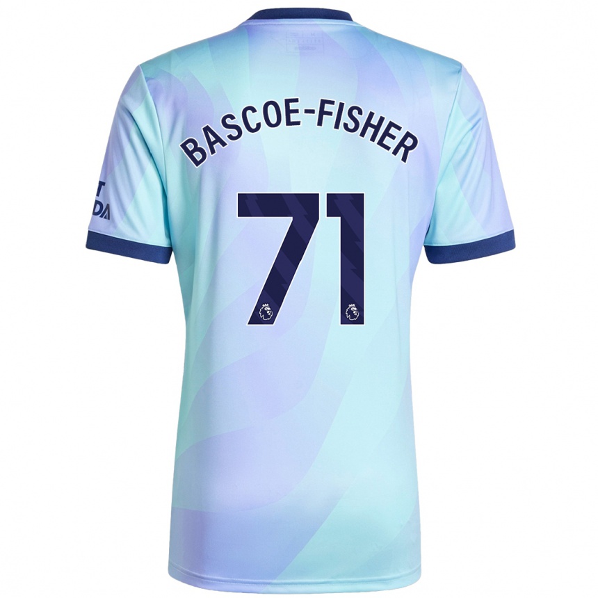 Kids Football Jakai Bascoe-Fisher #71 Aqua Third Jersey 2024/25 T-Shirt Za