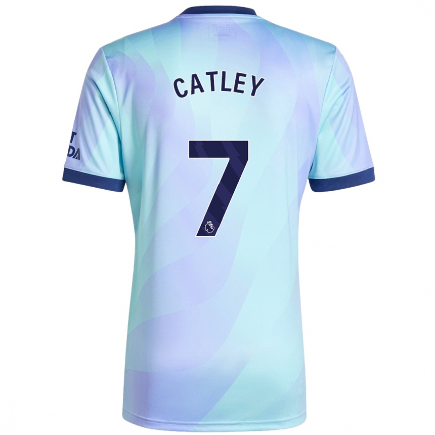 Kids Football Stephanie Catley #7 Aqua Third Jersey 2024/25 T-Shirt Za