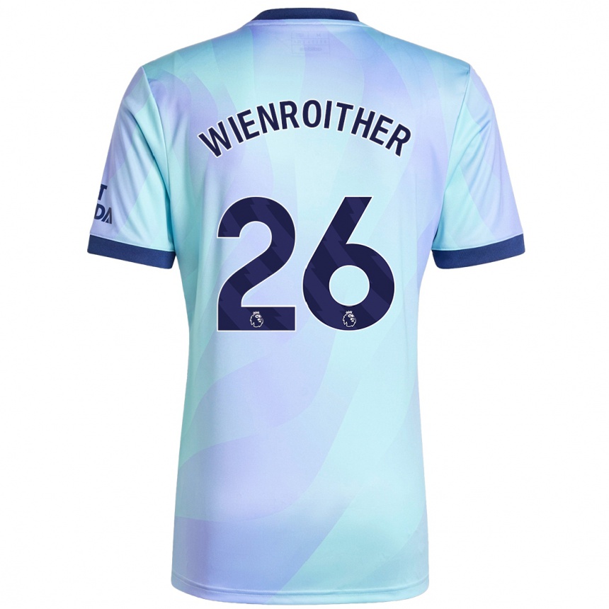 Kids Football Laura Wienroither #26 Aqua Third Jersey 2024/25 T-Shirt Za