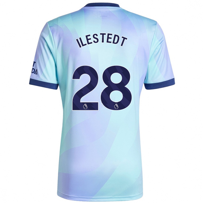 Kids Football Amanda Ilestedt #28 Aqua Third Jersey 2024/25 T-Shirt Za