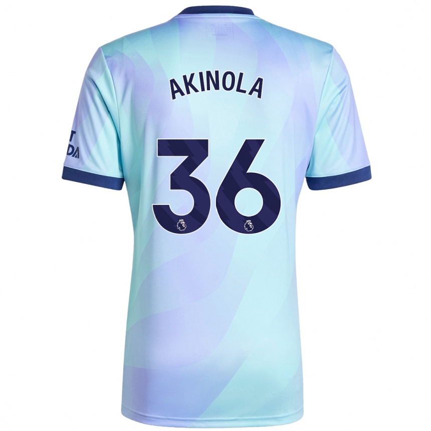 Kids Football Tim Akinola #36 Aqua Third Jersey 2024/25 T-Shirt Za