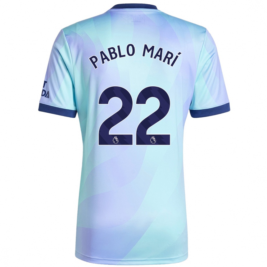 Kids Football Pablo Mari #22 Aqua Third Jersey 2024/25 T-Shirt Za