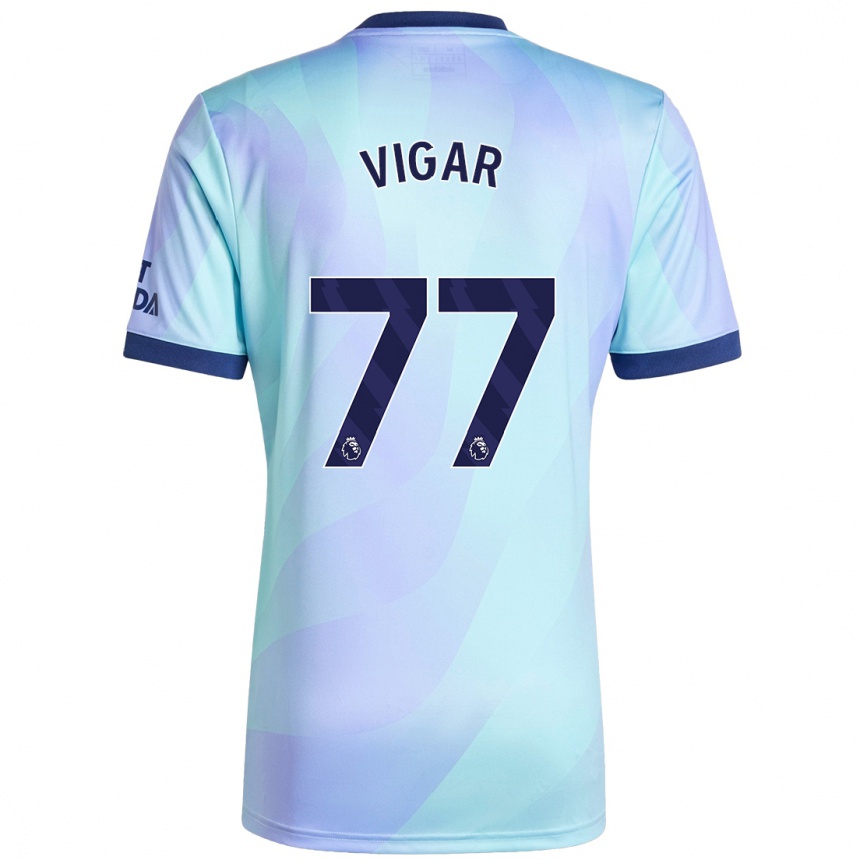 Kids Football Billy Vigar #77 Aqua Third Jersey 2024/25 T-Shirt Za