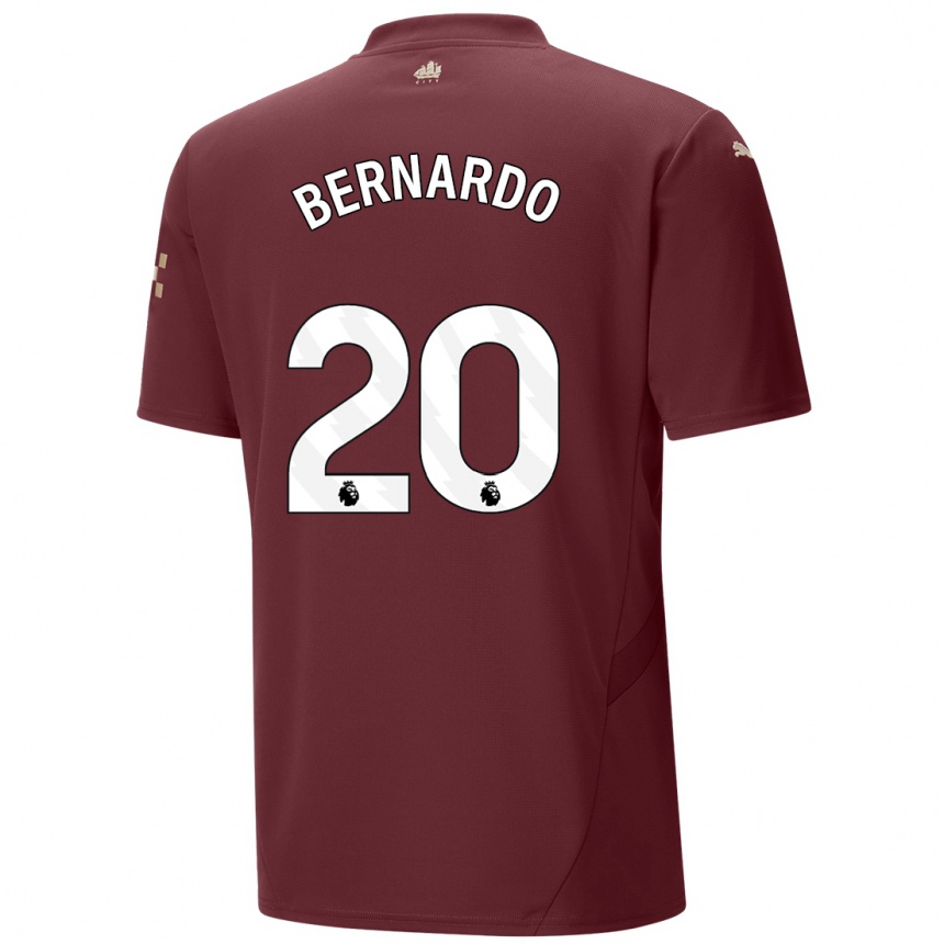 Kids Football Bernardo Silva #20 Maroon Third Jersey 2024/25 T-Shirt Za