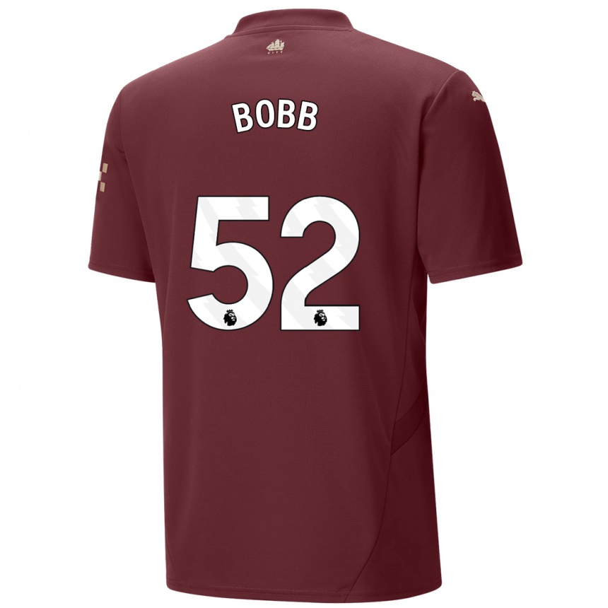 Kids Football Oscar Bobb #52 Maroon Third Jersey 2024/25 T-Shirt Za