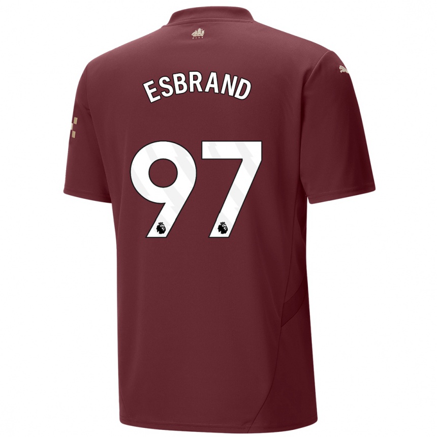 Kids Football Josh Wilson-Esbrand #97 Maroon Third Jersey 2024/25 T-Shirt Za