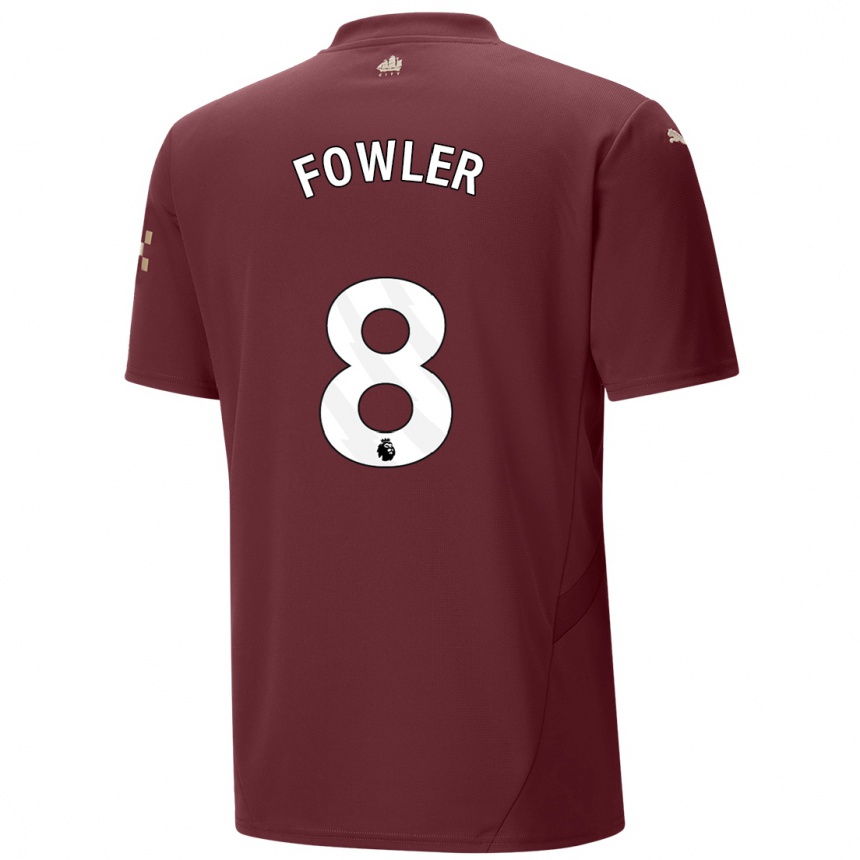 Kids Football Mary Fowler #8 Maroon Third Jersey 2024/25 T-Shirt Za