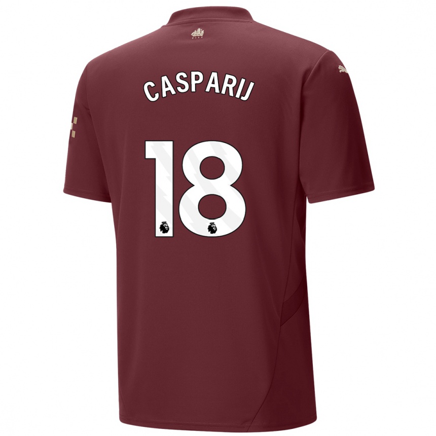 Kids Football Kerstin Casparij #18 Maroon Third Jersey 2024/25 T-Shirt Za