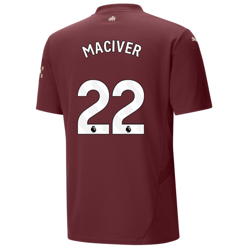 Kids Football Sandy Maciver #22 Maroon Third Jersey 2024/25 T-Shirt Za