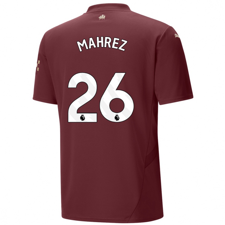 Kids Football Riyad Mahrez #26 Maroon Third Jersey 2024/25 T-Shirt Za