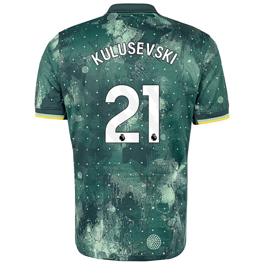 Kids Football Dejan Kulusevski #21 Mint Green Third Jersey 2024/25 T-Shirt Za