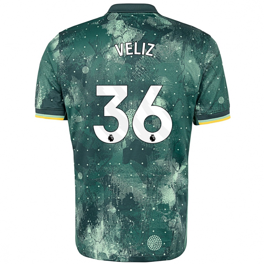 Kids Football Alejo Véliz #36 Mint Green Third Jersey 2024/25 T-Shirt Za