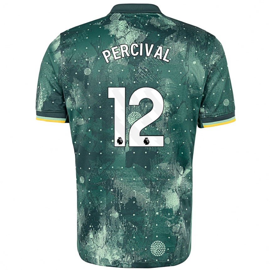 Kids Football Ria Percival #12 Mint Green Third Jersey 2024/25 T-Shirt Za