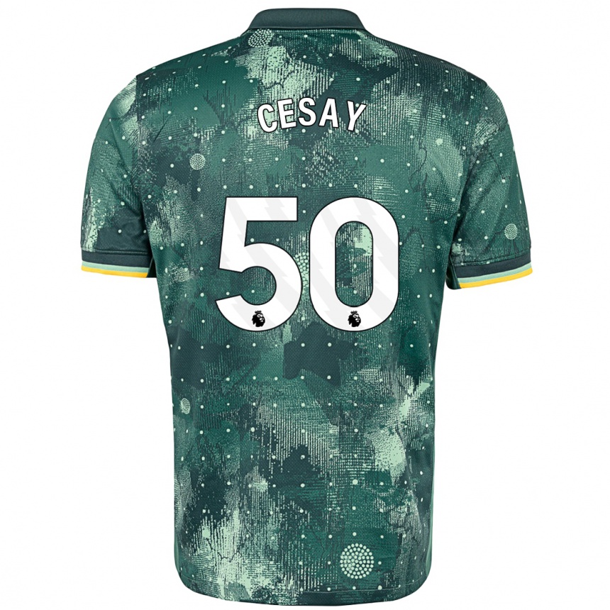 Kids Football Kallum Cesay #50 Mint Green Third Jersey 2024/25 T-Shirt Za