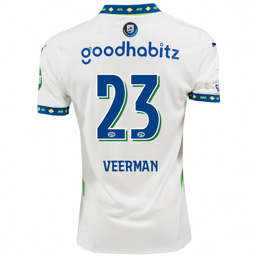 Kids Football Joey Veerman #23 White Dark Blue Third Jersey 2024/25 T-Shirt Za