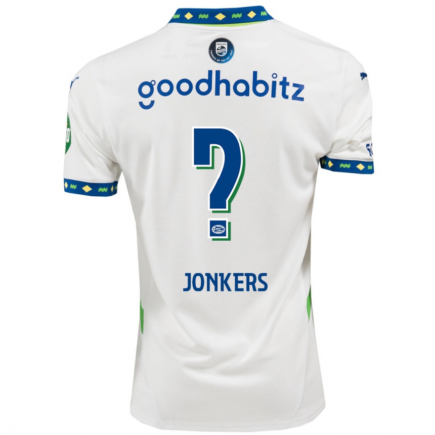 Kids Football Brent Jonkers #0 White Dark Blue Third Jersey 2024/25 T-Shirt Za