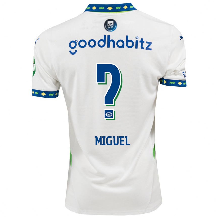 Kids Football Yani Miguel #0 White Dark Blue Third Jersey 2024/25 T-Shirt Za