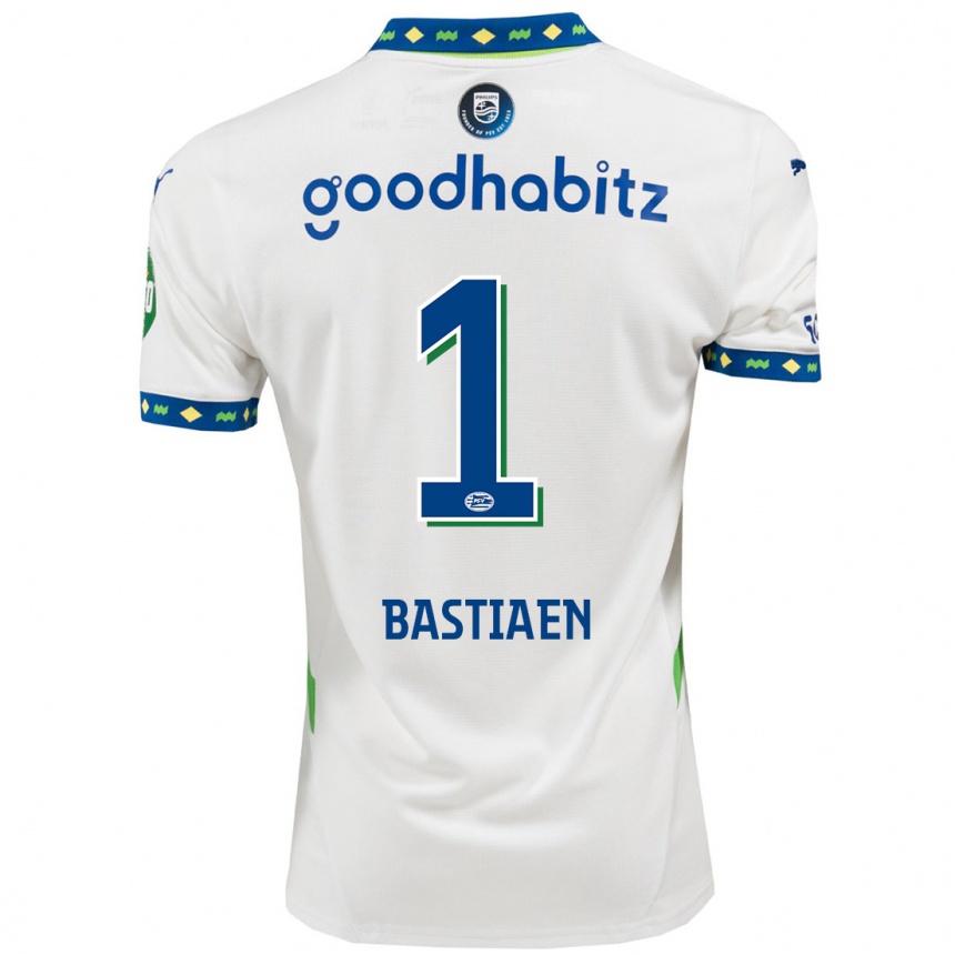 Kids Football Femke Bastiaen #1 White Dark Blue Third Jersey 2024/25 T-Shirt Za