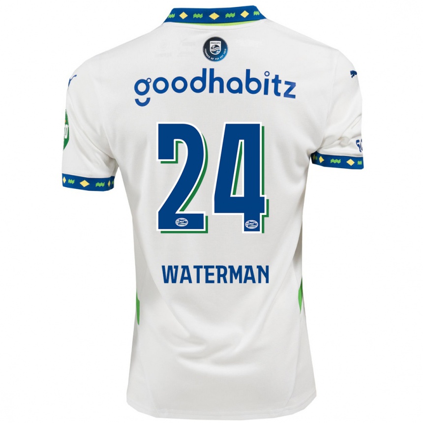 Kids Football Boy Waterman #24 White Dark Blue Third Jersey 2024/25 T-Shirt Za