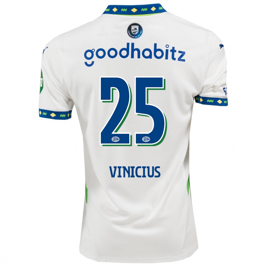 Kids Football Carlos Vinicius #25 White Dark Blue Third Jersey 2024/25 T-Shirt Za