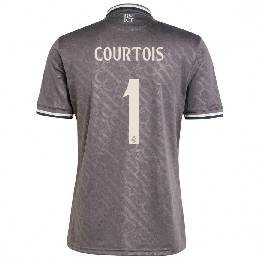 Kids Football Thibaut Courtois #1 Charcoal Third Jersey 2024/25 T-Shirt Za