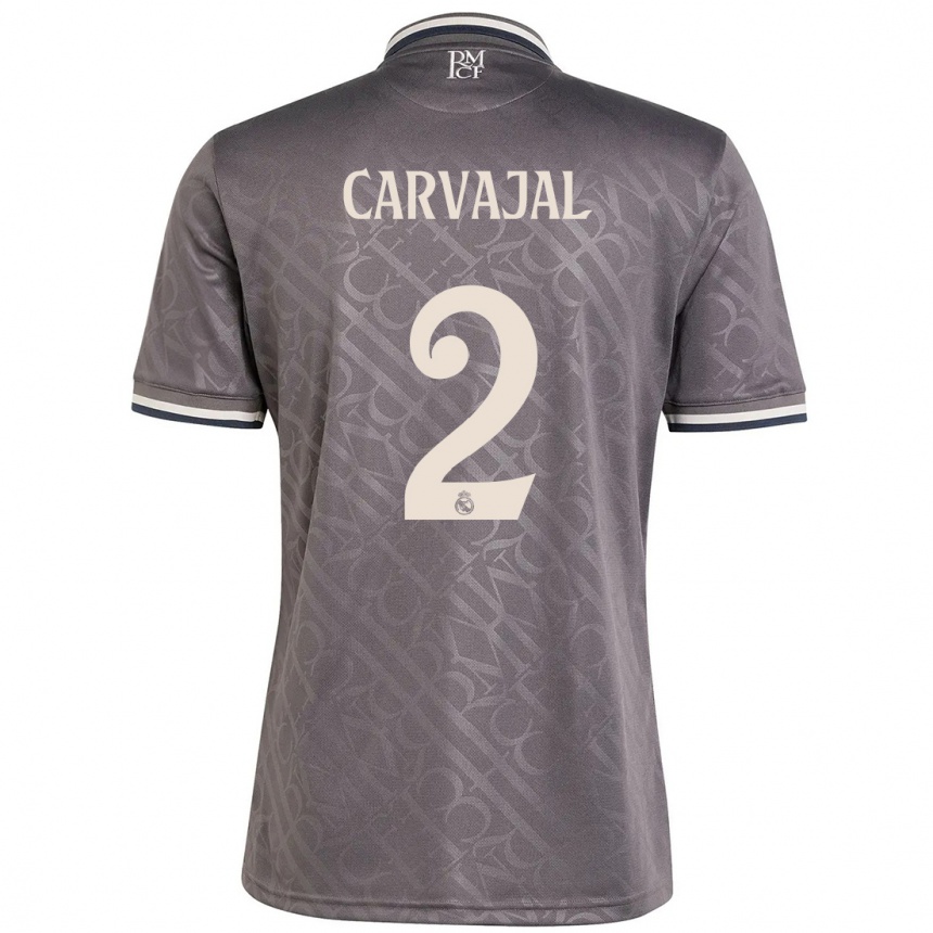 Kids Football Daniel Carvajal #2 Charcoal Third Jersey 2024/25 T-Shirt Za