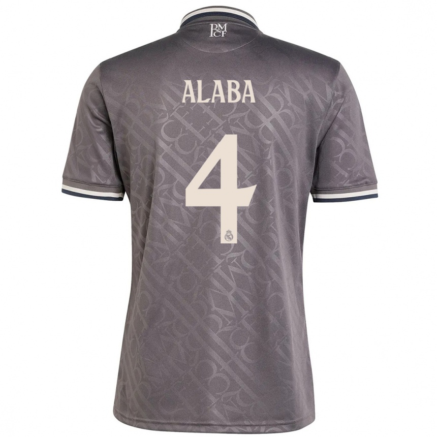 Kids Football David Alaba #4 Charcoal Third Jersey 2024/25 T-Shirt Za