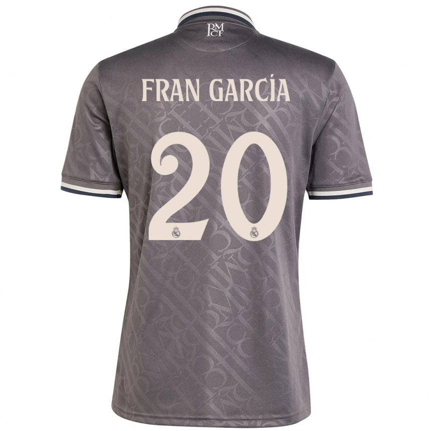 Kids Football Fran García #20 Charcoal Third Jersey 2024/25 T-Shirt Za