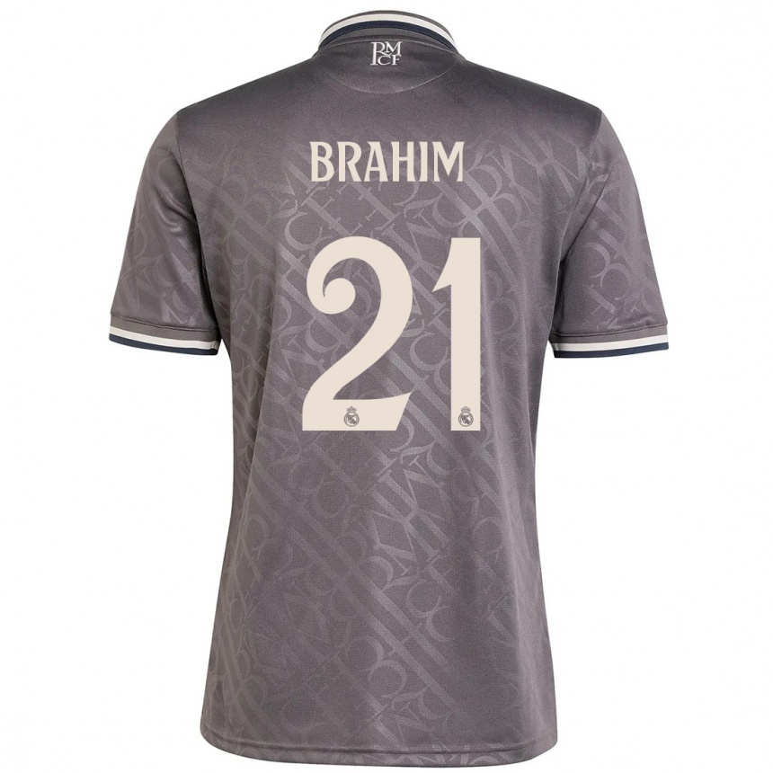 Kids Football Brahim Diaz #21 Charcoal Third Jersey 2024/25 T-Shirt Za