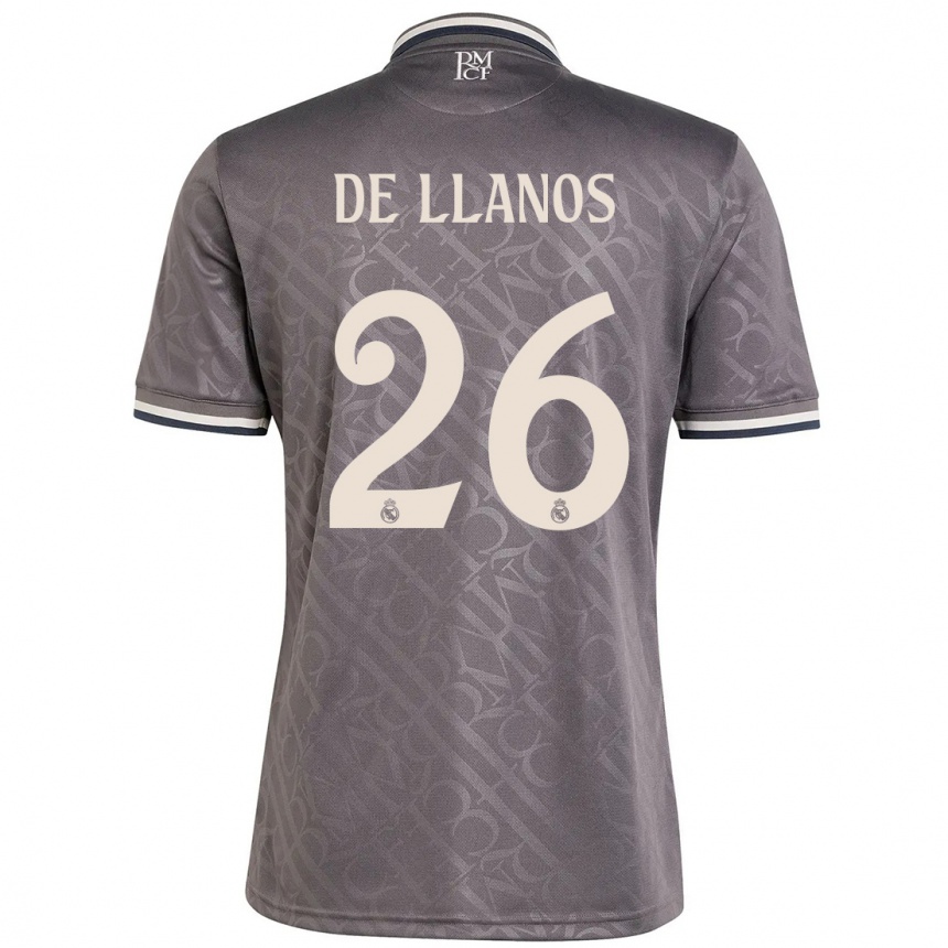 Kids Football Hugo De Llanos #26 Charcoal Third Jersey 2024/25 T-Shirt Za