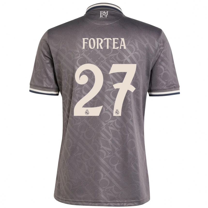 Kids Football Jesús Fortea #27 Charcoal Third Jersey 2024/25 T-Shirt Za