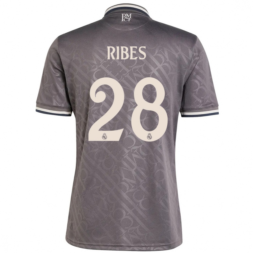 Kids Football Kike Ribes #28 Charcoal Third Jersey 2024/25 T-Shirt Za