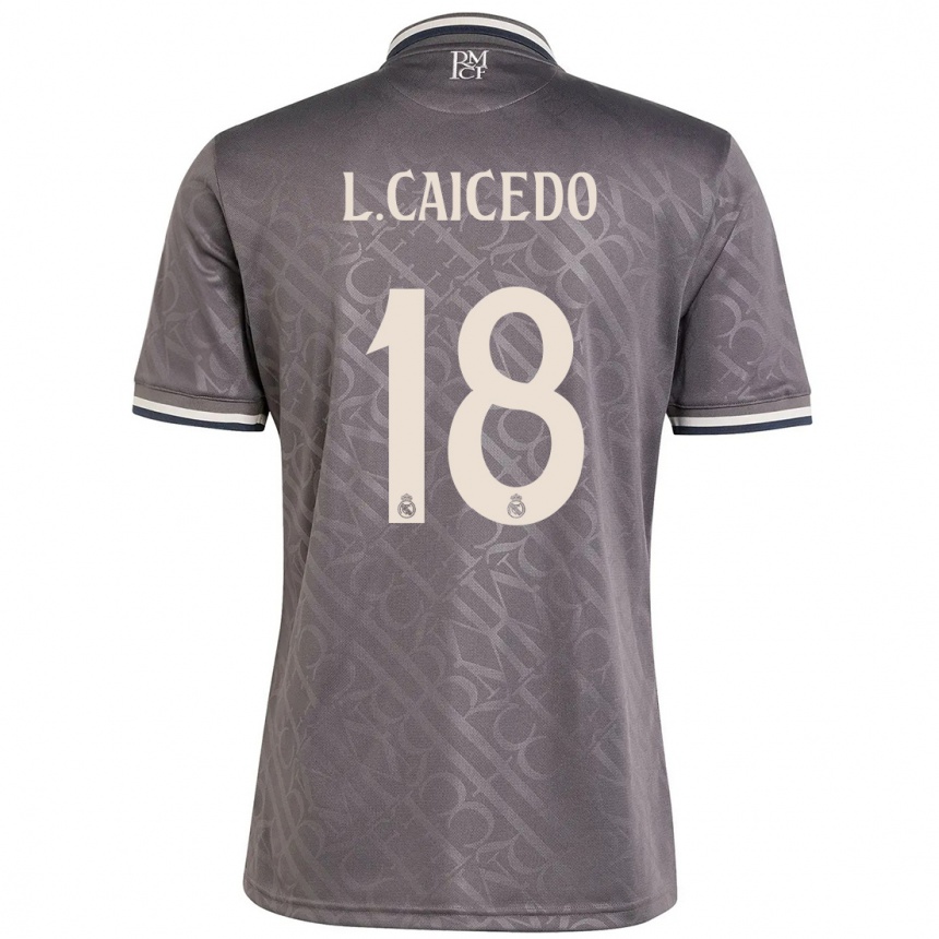 Kids Football Linda Caicedo #18 Charcoal Third Jersey 2024/25 T-Shirt Za