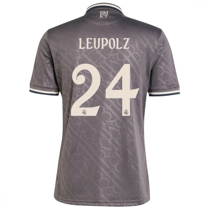 Kids Football Melanie Leupolz #24 Charcoal Third Jersey 2024/25 T-Shirt Za