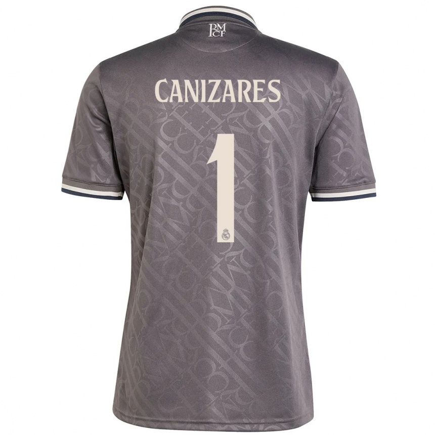 Kids Football Lucas Cañizares #1 Charcoal Third Jersey 2024/25 T-Shirt Za