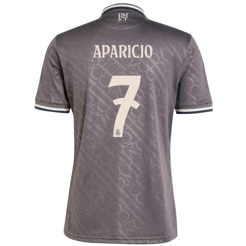 Kids Football Esteban Aparicio #7 Charcoal Third Jersey 2024/25 T-Shirt Za