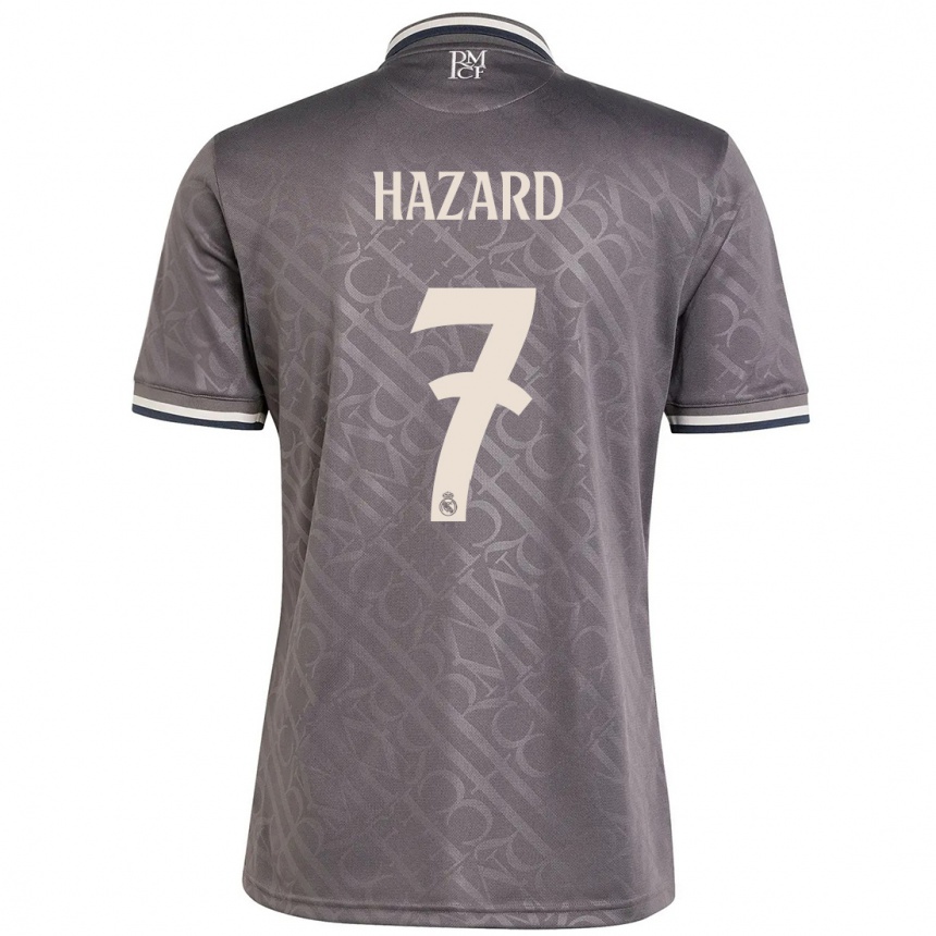 Kids Football Eden Hazard #7 Charcoal Third Jersey 2024/25 T-Shirt Za