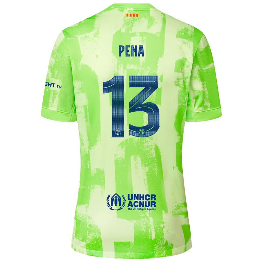 Kids Football Inaki Pena #13 Lime Third Jersey 2024/25 T-Shirt Za