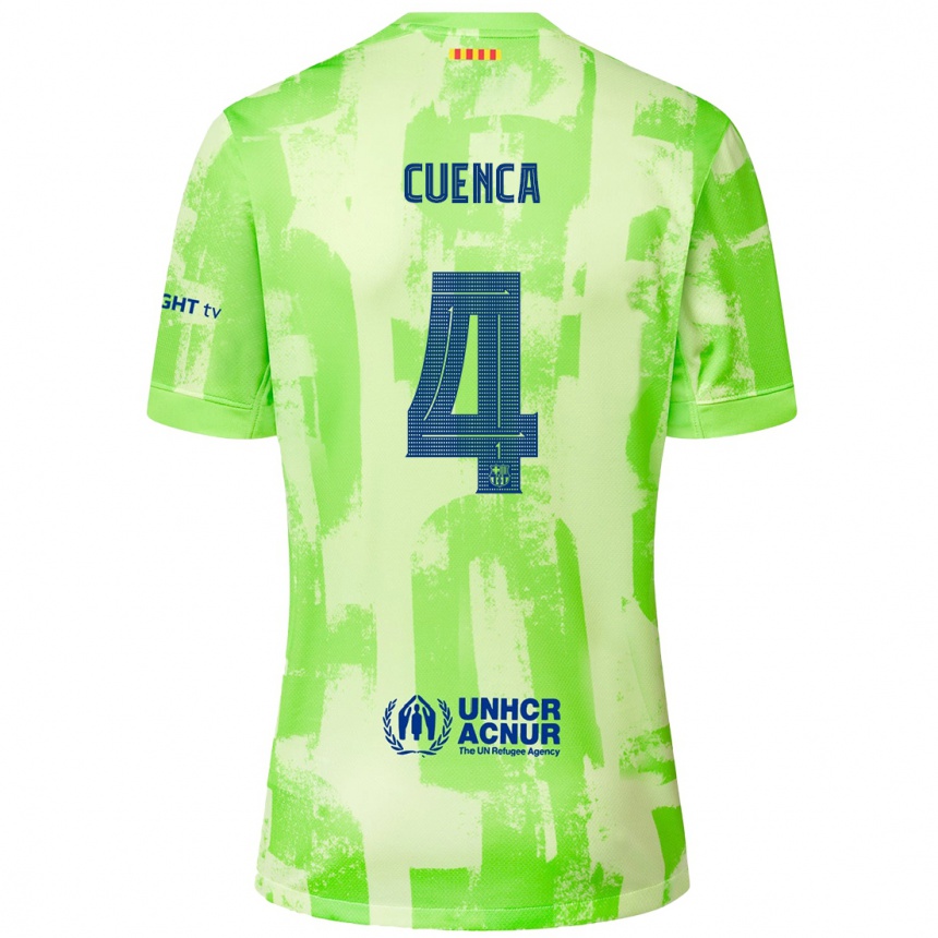 Kids Football Andrés Cuenca #4 Lime Third Jersey 2024/25 T-Shirt Za