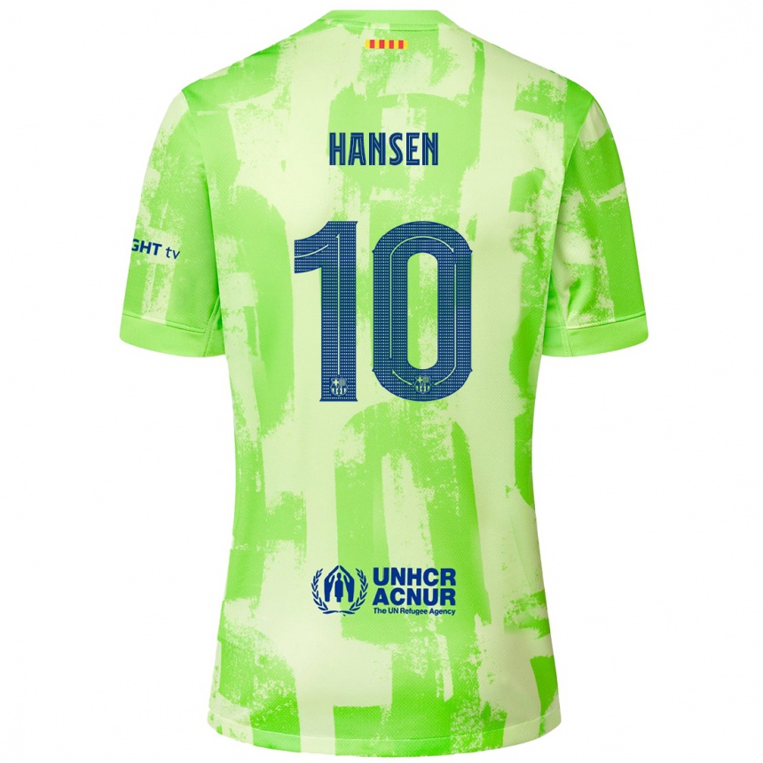 Kids Football Caroline Graham Hansen #10 Lime Third Jersey 2024/25 T-Shirt Za