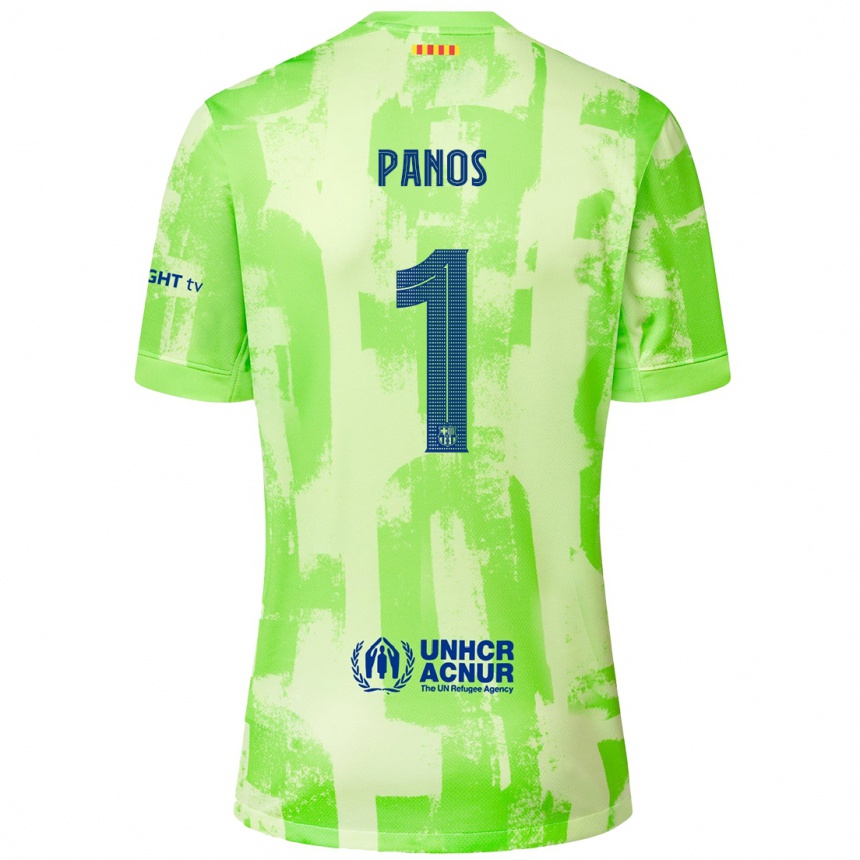 Kids Football Sandra Panos #1 Lime Third Jersey 2024/25 T-Shirt Za