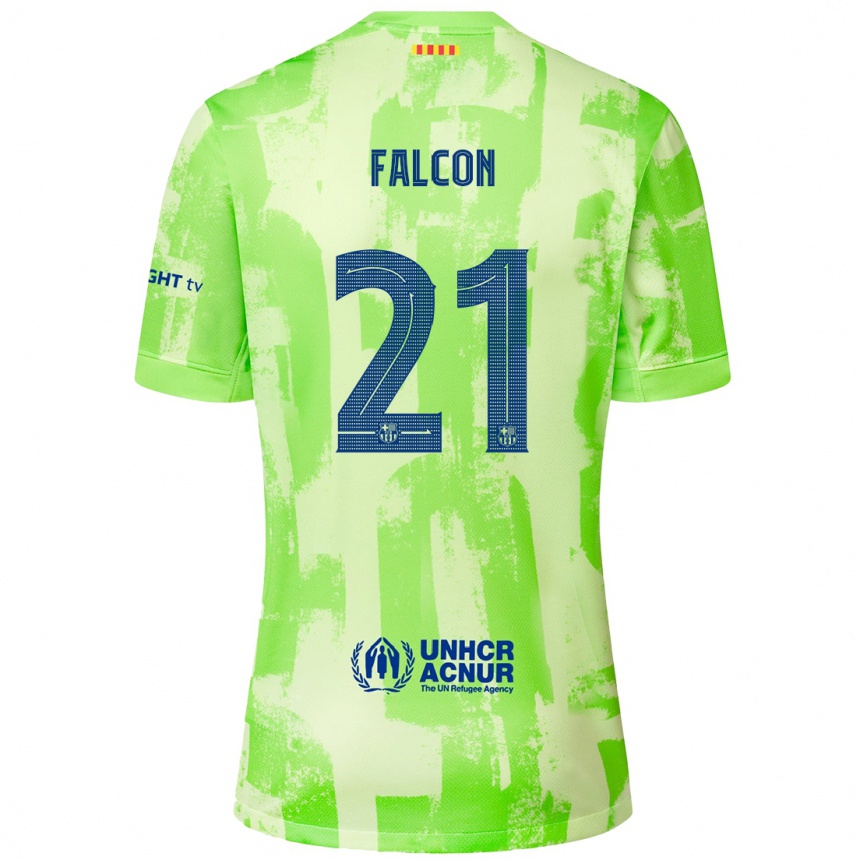 Kids Football Andrea Falcon #21 Lime Third Jersey 2024/25 T-Shirt Za