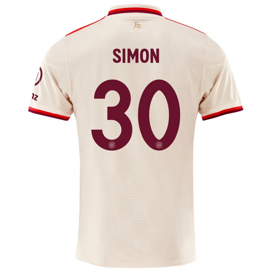 Kids Football Carolin Simon #30 Linen Third Jersey 2024/25 T-Shirt Za