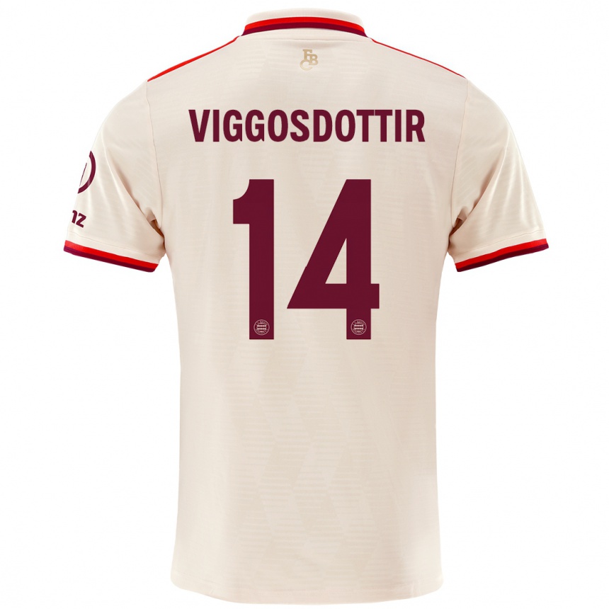 Kids Football Glodis Perla Viggosdottir #14 Linen Third Jersey 2024/25 T-Shirt Za