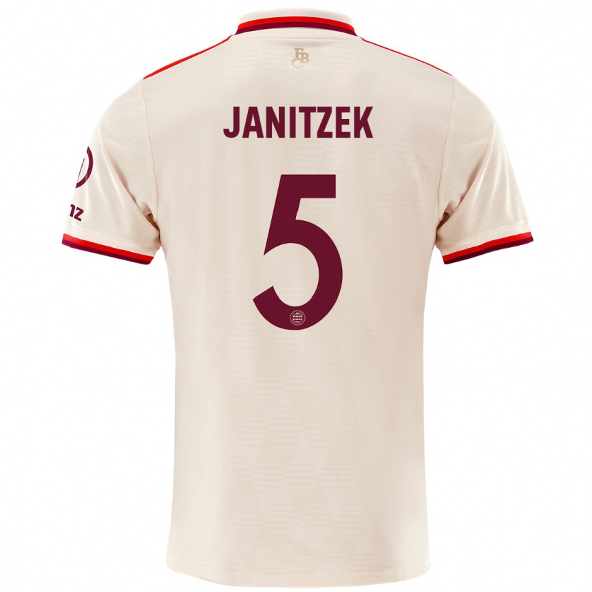 Kids Football Justin Janitzek #5 Linen Third Jersey 2024/25 T-Shirt Za