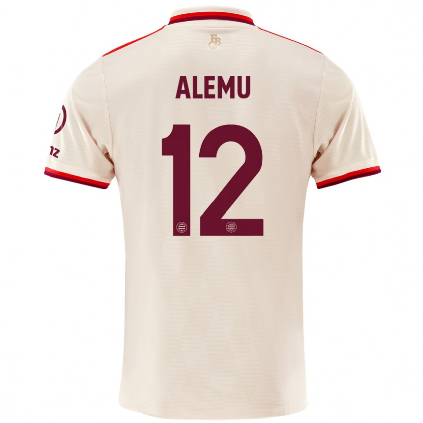 Kids Football Liul Alemu #12 Linen Third Jersey 2024/25 T-Shirt Za