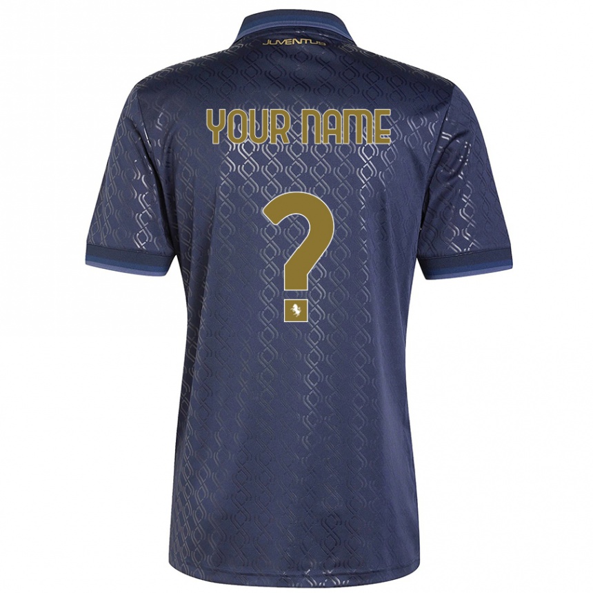 Kids Football Your Name #0 Navy Blue Third Jersey 2024/25 T-Shirt Za