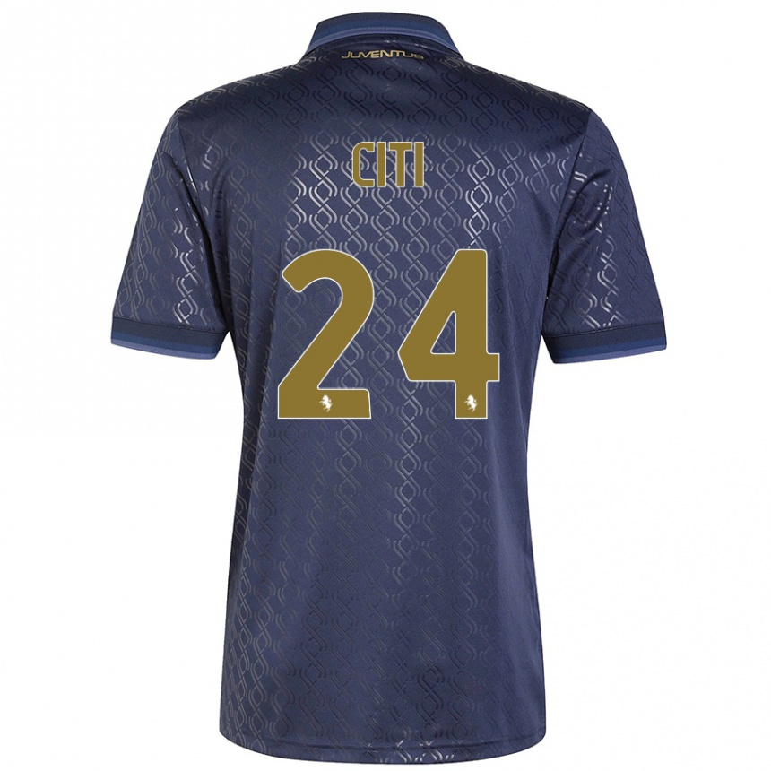 Kids Football Alessandro Citi #24 Navy Blue Third Jersey 2024/25 T-Shirt Za