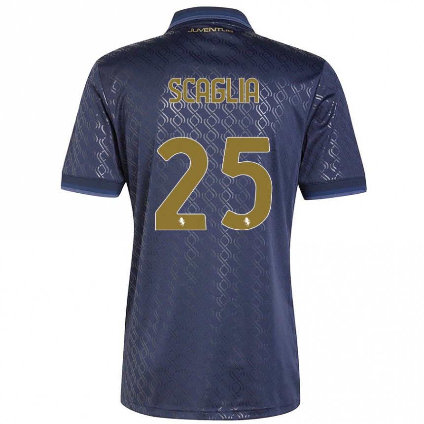 Kids Football Simone Scaglia #25 Navy Blue Third Jersey 2024/25 T-Shirt Za