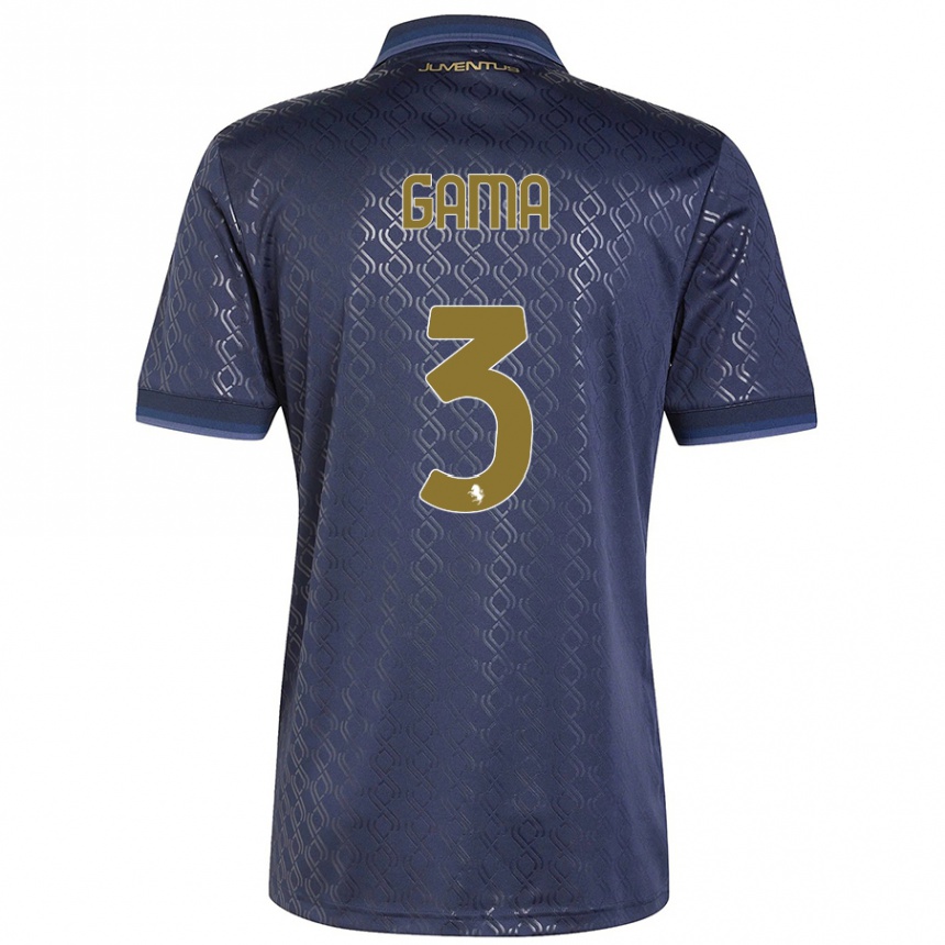 Kids Football Sara Gama #3 Navy Blue Third Jersey 2024/25 T-Shirt Za